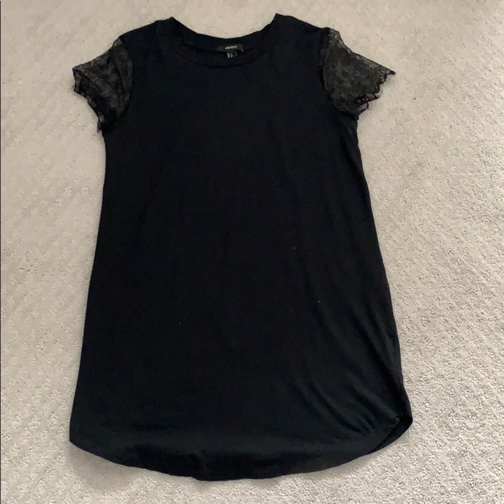 T-Shirt Dress with Lace Sleeves